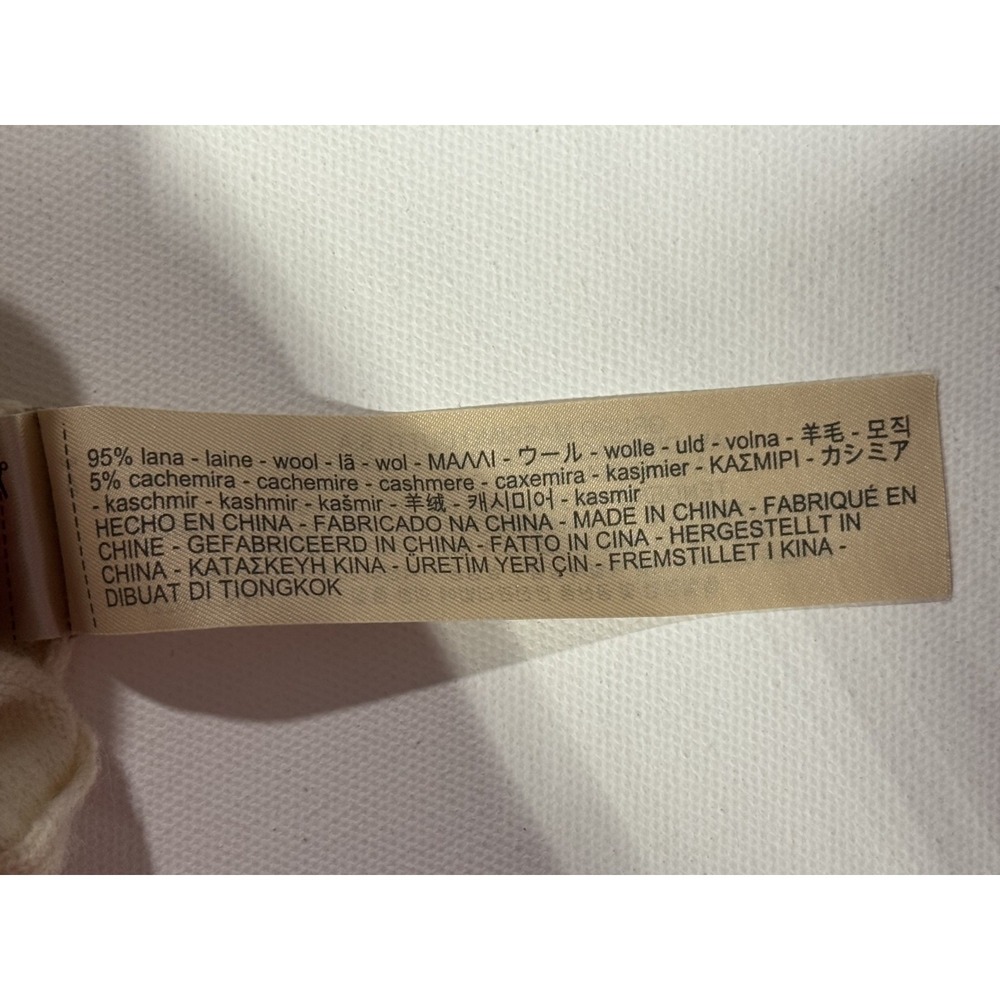 Massimo Dutti Turtleneck Sweater XS Wool Cashmere Tie Front Beige Minimalist - Picture 9 of 12